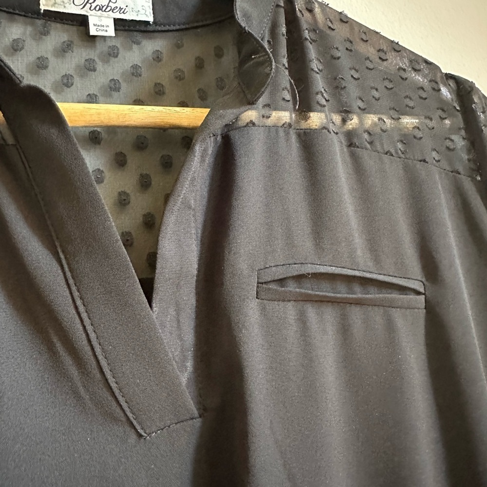 Roxberi Tie Waist Black Dress Size S - Picture 6 of 7